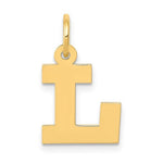 Załaduj obraz do przeglądarki galerii, 14K Yellow Gold Uppercase Initial Letter L Block Alphabet Pendant Charm