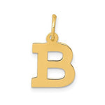 Charger l'image dans la galerie, 14K Yellow Gold Uppercase Initial Letter B Block Alphabet Pendant Charm