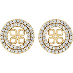 Lade das Bild in den Galerie-Viewer, 14K Yellow Rose White Gold 9/10 CTW Genuine Diamond Halo Style Earring Jackets Custom Made To Order