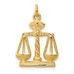 画像をギャラリービューアに読み込む, 14k yellow gold scales of justice open back pendant charm