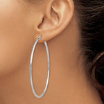 Indlæs billede til gallerivisning 14k White Gold 68mm x 2mm Large Classic Round Hoop Earrings
