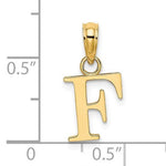 Ladda upp bild till gallerivisning, 14K Yellow Gold Uppercase Initial Letter F Block Alphabet Pendant Charm