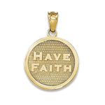 Load image into Gallery viewer, 14k Yellow Gold Have Faith Footprints Reversible Pendant Charm
