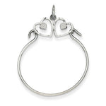 Ladda upp bild till gallerivisning, 14K White Gold Twin Hearts Charm Holder Hanger Connector Pendant