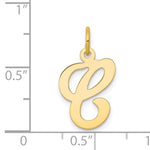 Загрузить изображение в средство просмотра галереи, 14K Yellow Gold Initial Letter C Cursive Script Alphabet Pendant Charm