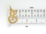 將圖片載入圖庫檢視器 14K Yellow Gold Initial Letter E Cursive Script Alphabet Pendant Charm