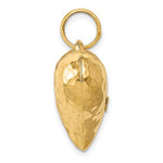 Load image into Gallery viewer, 14K Yellow Gold Puffy Hammered Heart 3D Hollow Pendant Charm