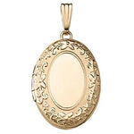 Load image into Gallery viewer, 14k Yellow Gold Oval Floral Locket Pendant Charm
