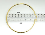 將圖片載入圖庫檢視器 14k yellow gold diamond cut round hoop earrings 60mm x 2mm