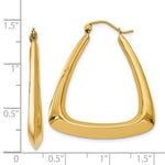 Lade das Bild in den Galerie-Viewer, 14K Yellow Gold Geometric Style Design Triangle Hoop Earrings
