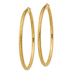 Afbeelding in Gallery-weergave laden, 14K Yellow Gold Large Diamond Cut Classic Round Hoop Earrings 60mm x 3mm