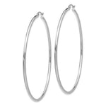 Indlæs billede til gallerivisning 14k White Gold 68mm x 2mm Large Classic Round Hoop Earrings