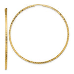 Load image into Gallery viewer, 14k Yellow Gold 60mm x 1.35mm Diamond Cut Round Endless Hoop Earrings