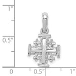 Lataa kuva Galleria-katseluun, 14k White Gold Jerusalem Cross Small Pendant Charm