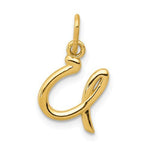 Charger l'image dans la galerie, 14K Yellow Gold Lowercase Initial Letter U Script Cursive Alphabet Pendant Charm
