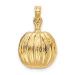 將圖片載入圖庫檢視器 14k yellow gold enamel pumpkin halloween jack o lantern 3d pendant charm