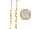 Load image into Gallery viewer, 14K Yellow Gold 3mm Open Concave Curb Bracelet Anklet Choker Necklace Pendant Chain
