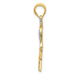 Load image into Gallery viewer, 14K Yellow Gold and Rhodium Two Tone Diamond Palm Tree Pendant Charm