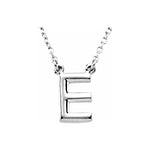 Ladda upp bild till gallerivisning, 14k Yellow Rose White Gold Block E Uppercase Letter Initial Alphabet Necklace