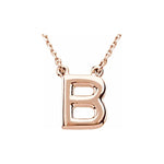 Carica l'immagine nel visualizzatore di Gallery, 14k Yellow Rose White Gold Block B Uppercase Letter Initial Alphabet Necklace