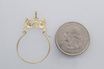 画像をギャラリービューアに読み込む, 14K Yellow Gold Birds Charm Holder Hanger Connector Pendant