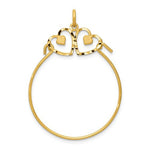 Charger l'image dans la galerie, 14K Yellow Gold Twin Hearts Charm Holder Hanger Connector Pendant