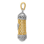 Lade das Bild in den Galerie-Viewer, 14k Gold Two Tone Mezuzah 3D Pendant Charm