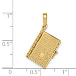 이미지를 갤러리 뷰어에 로드 , 14k Yellow Gold Lords Prayer Holy Bible Book Pendant Charm