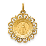 Kép betöltése a galériamegjelenítőbe: 14K Yellow Gold Blessed Virgin Mary Miraculous Medal Round Pendant Charm