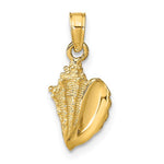 Afbeelding in Gallery-weergave laden, 14K Yellow Gold Conch Shell Seashell Ocean Sea Life Pendant Charm