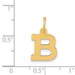 Charger l'image dans la galerie, 14K Yellow Gold Uppercase Initial Letter B Block Alphabet Pendant Charm