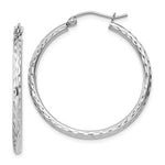 Load image into Gallery viewer, Sterling Silver Diamond Cut Classic Round Hoop Earrings 30mm x 2mm