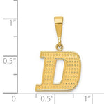 Charger l'image dans la galerie, 14K Yellow Gold Uppercase Initial Letter D Block Alphabet Pendant Charm