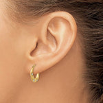 Afbeelding in Gallery-weergave laden, 14K Yellow Gold Two Tone Dragonfly Stars Hoop Earrings