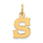 Kép betöltése a galériamegjelenítőbe: 14K Yellow Gold Uppercase Initial Letter S Block Alphabet Pendant Charm