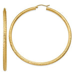 將圖片載入圖庫檢視器 14k yellow gold large diamond cut classic round hoop earrings 67mm x 3mm