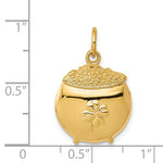 Lade das Bild in den Galerie-Viewer, 14K Yellow Gold Pot of Gold Clover Pendant Charm