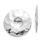 Carregar imagem no visualizador da galeria, 14K White Gold Polished Hammered Round Disc Earring Jackets