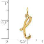 画像をギャラリービューアに読み込む, 10K Yellow Gold Lowercase Initial Letter L Script Cursive Alphabet Pendant Charm