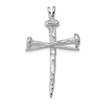 Lataa kuva Galleria-katseluun, 14k White Gold Cross Nail Pendant Charm
