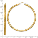 Afbeelding in Gallery-weergave laden, 14K Yellow Gold Large Diamond Cut Classic Round Hoop Earrings 60mm x 3mm