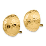 Charger l'image dans la galerie, 14k Yellow Gold Non Pierced Clip On Hammered Ball Omega Back Earrings 20mm