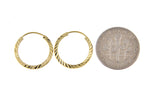 Load image into Gallery viewer, 14k Yellow Gold 13mm x 1.35mm Diamond Cut Round Endless Hoop Earrings