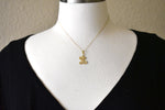 將圖片載入圖庫檢視器 14k yellow gold initial letter l cursive script alphabet filigree pendant charm