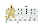 Load image into Gallery viewer, 10K Yellow Gold Script Initial Letter R Cursive Alphabet Pendant Charm
