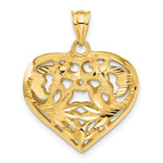 Załaduj obraz do przeglądarki galerii, 14k Yellow Gold Puffy Heart Cage 3D Hollow Pendant Charm