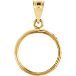 Lade das Bild in den Galerie-Viewer, 14K Yellow Gold 1/20 ounce Chinese Panda 1/25 oz Isle of Man Cat Tab Back Coin Holder Pendant Charm for 14mm x 1mm Coins