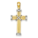 이미지를 갤러리 뷰어에 로드 , 14k Gold Two Tone Cross Pendant Charm