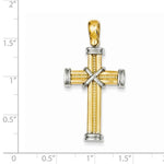 이미지를 갤러리 뷰어에 로드 , 14k Gold Two Tone Cross Pendant Charm