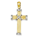 Load image into Gallery viewer, 14k Gold Two Tone Latin Cross Pendant Charm